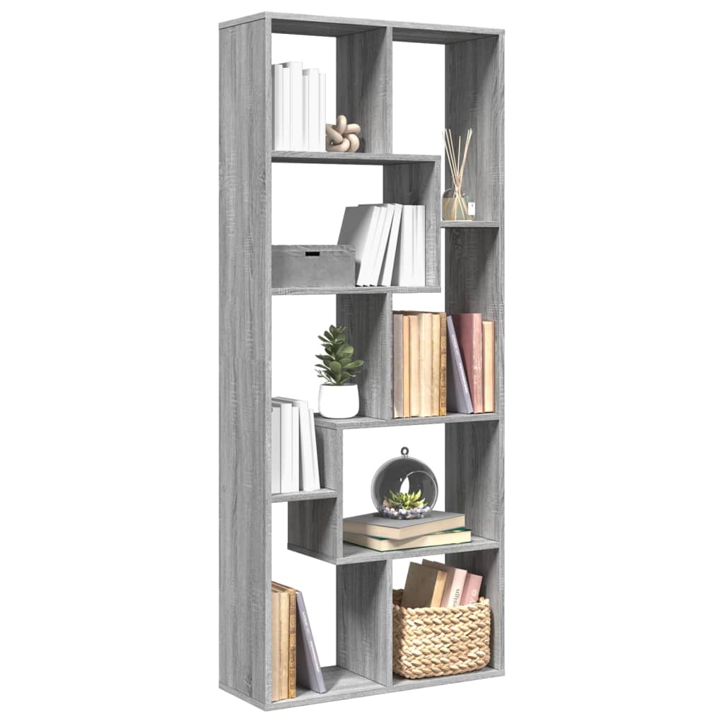 vidaXL Étagère de séparation de pièce gris Sonoma 67x25x161,5 cm, bois d'ingénierie