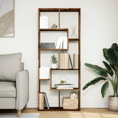 vidaXL Bibliothèque étagère de séparation aspect bois de récupération 67x25x161,5 cm