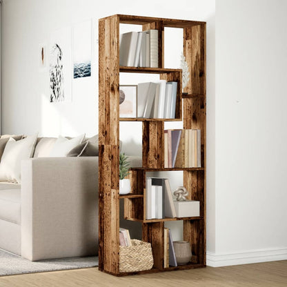 vidaXL Bibliothèque étagère de séparation aspect bois de récupération 67x25x161,5 cm