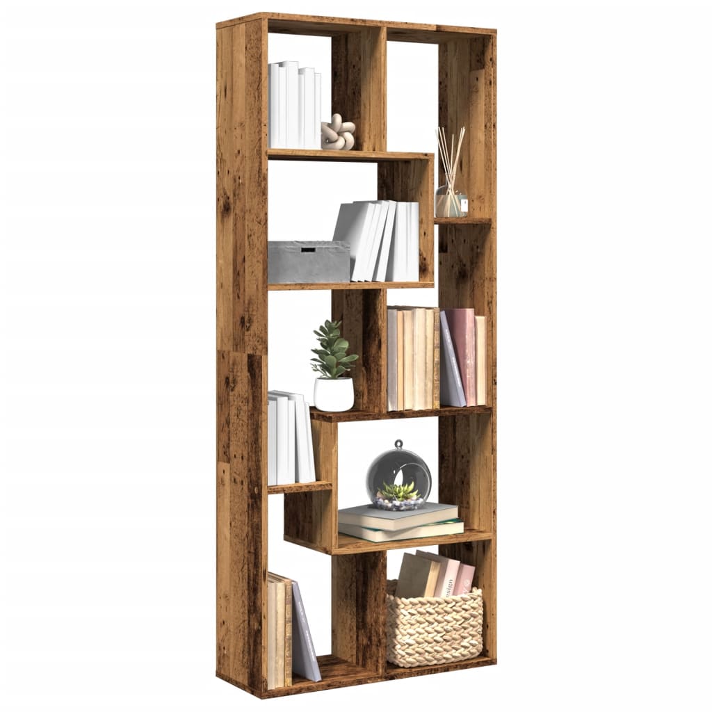 vidaXL Bibliothèque étagère de séparation aspect bois de récupération 67x25x161,5 cm