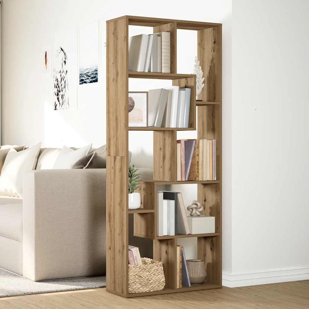 vidaXL Raumteiler-Bücherregal Artisan-Eiche 67x25x161,5 cm