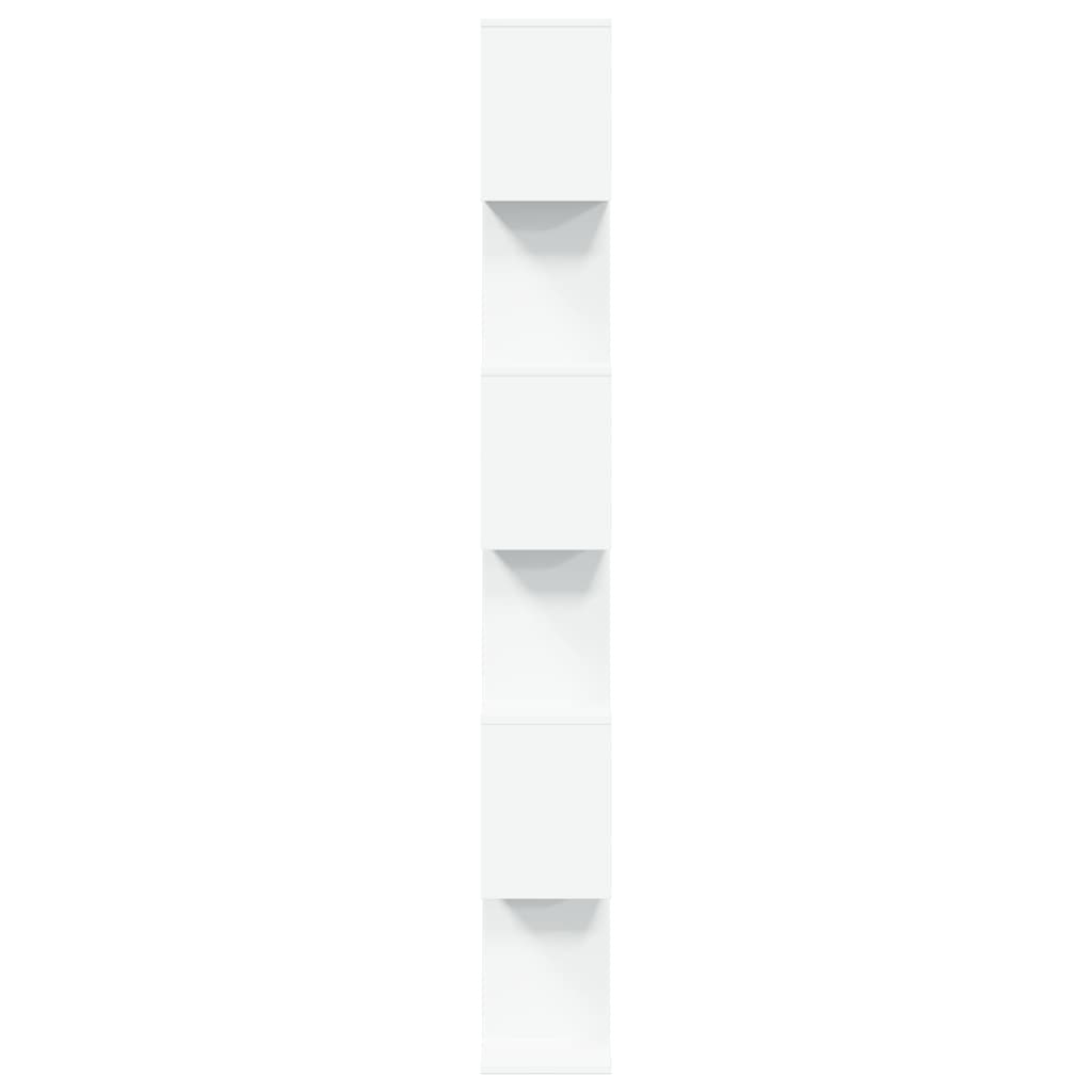 vidaXL Raumteiler-Bücherregal 6 Etagen Weiß 70x24x193 cm Holzwerkstoff