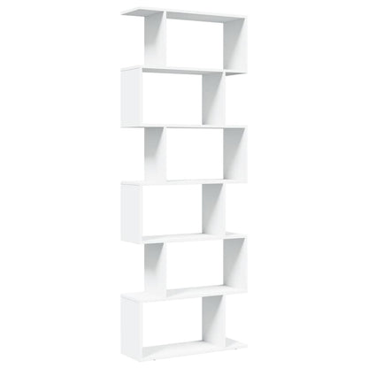 vidaXL Raumteiler-Bücherregal 6 Etagen Weiß 70x24x193 cm Holzwerkstoff