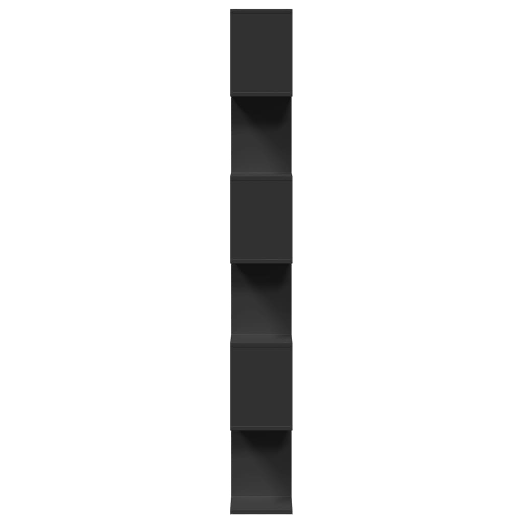 vidaXL Raumteiler-Bücherregal 6 Etagen Schwarz 70x24x193 cm