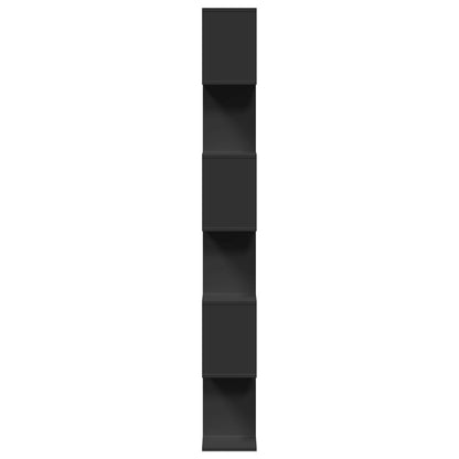 vidaXL Raumteiler-Bücherregal 6 Etagen Schwarz 70x24x193 cm
