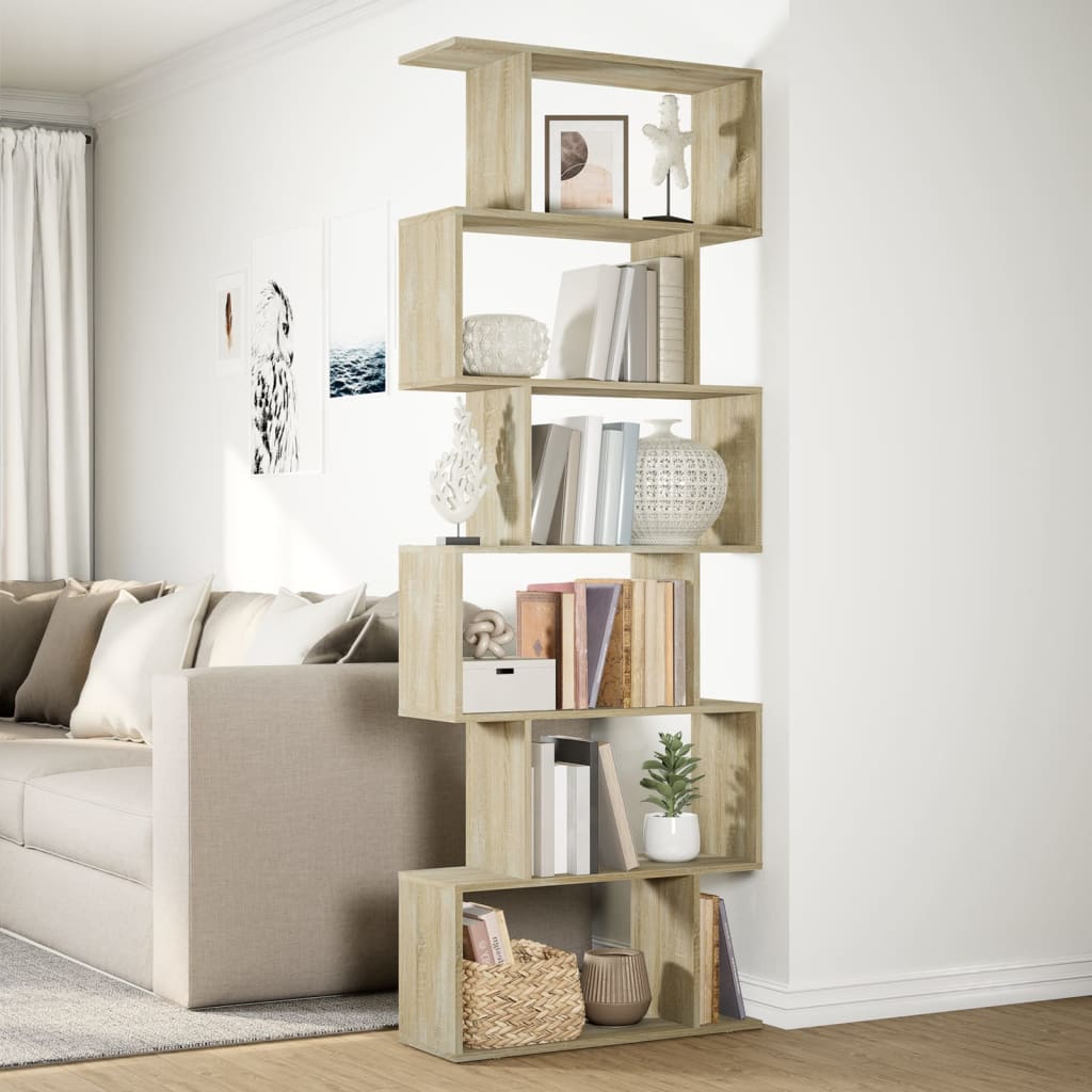 vidaXL Étagère de séparation de pièce à 6 niveaux Chêne sonoma 70x24x193 cm