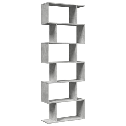 vidaXL Raumteiler-Bücherregal 6 Etagen Betongrau 70x24x193 cm