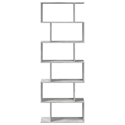 vidaXL Raumteiler-Bücherregal 6 Etagen Betongrau 70x24x193 cm