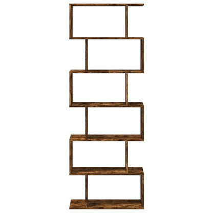 vidaXL Raumteiler-Bücherregal 6 Etagen Räuchereiche 70x24x193 cm