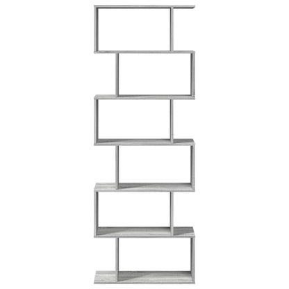 vidaXL Raumteiler-Bücherregal 6 Etagen Grau Sonoma 70x24x193 cm