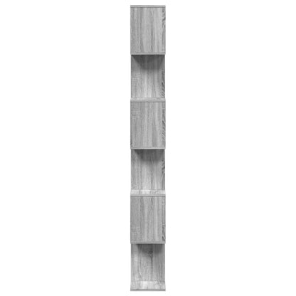 vidaXL Raumteiler-Bücherregal 6 Etagen Grau Sonoma 70x24x193 cm
