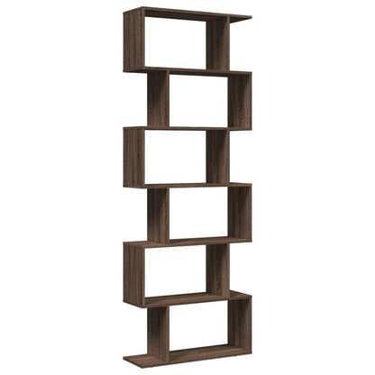 vidaXL Raumteiler-Bücherregal 6 Etagen Braun Eichen-Optik 70x24x193 cm