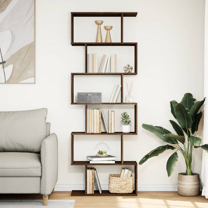 vidaXL Raumteiler-Bücherregal 6 Etagen Braun Eichen-Optik 70x24x193 cm