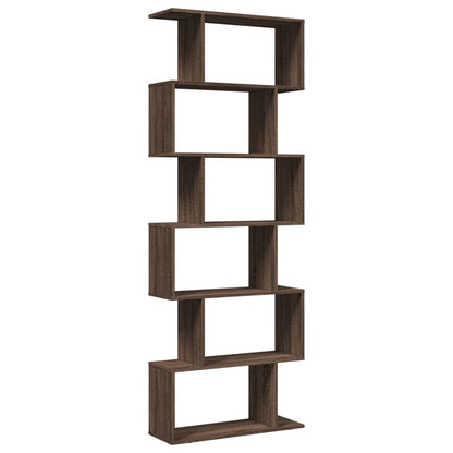 vidaXL Raumteiler-Bücherregal 6 Etagen Braun Eichen-Optik 70x24x193 cm