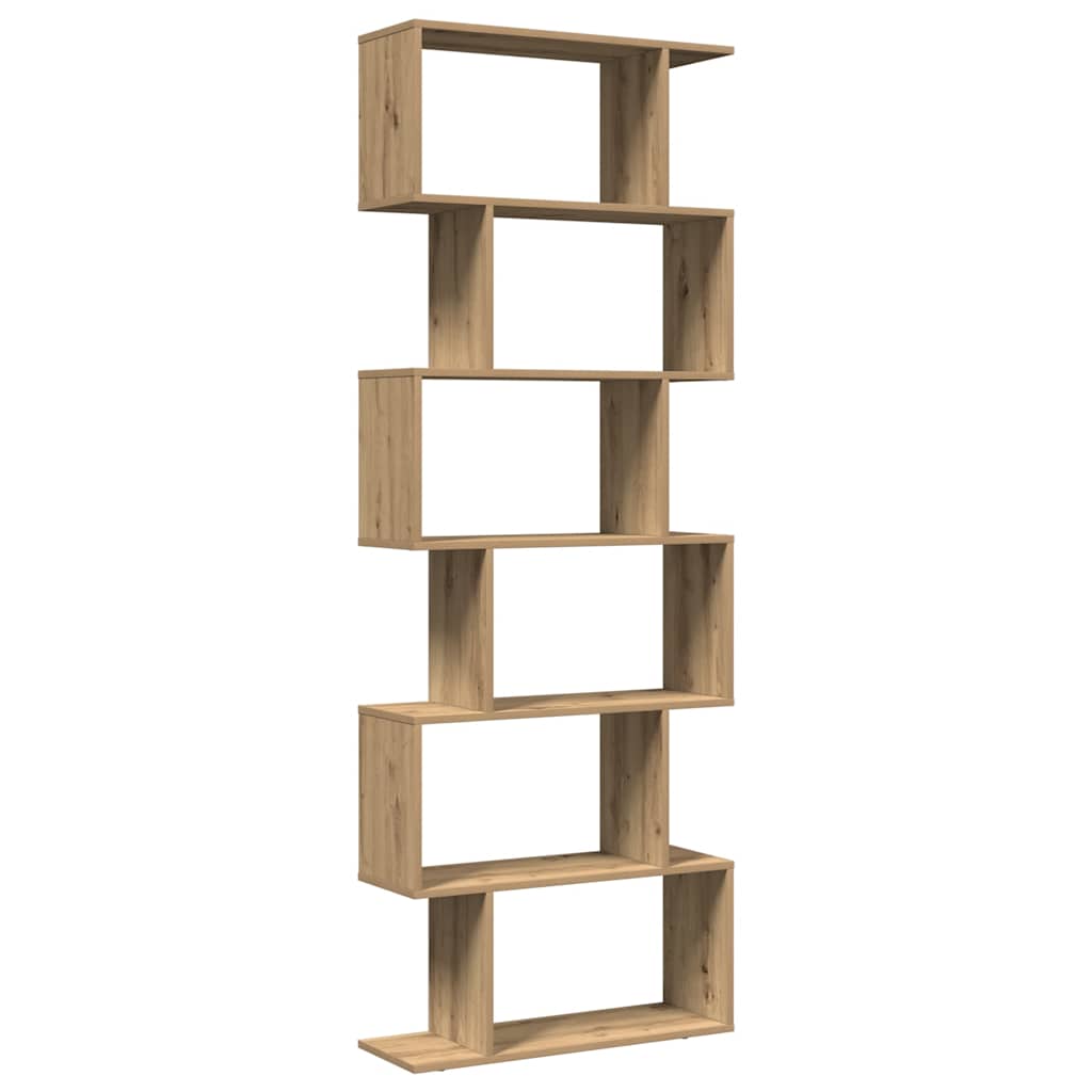 vidaXL Bibliothèque séparateur de pièce 6 étagères Chêne Artisan 70x24x193 cm