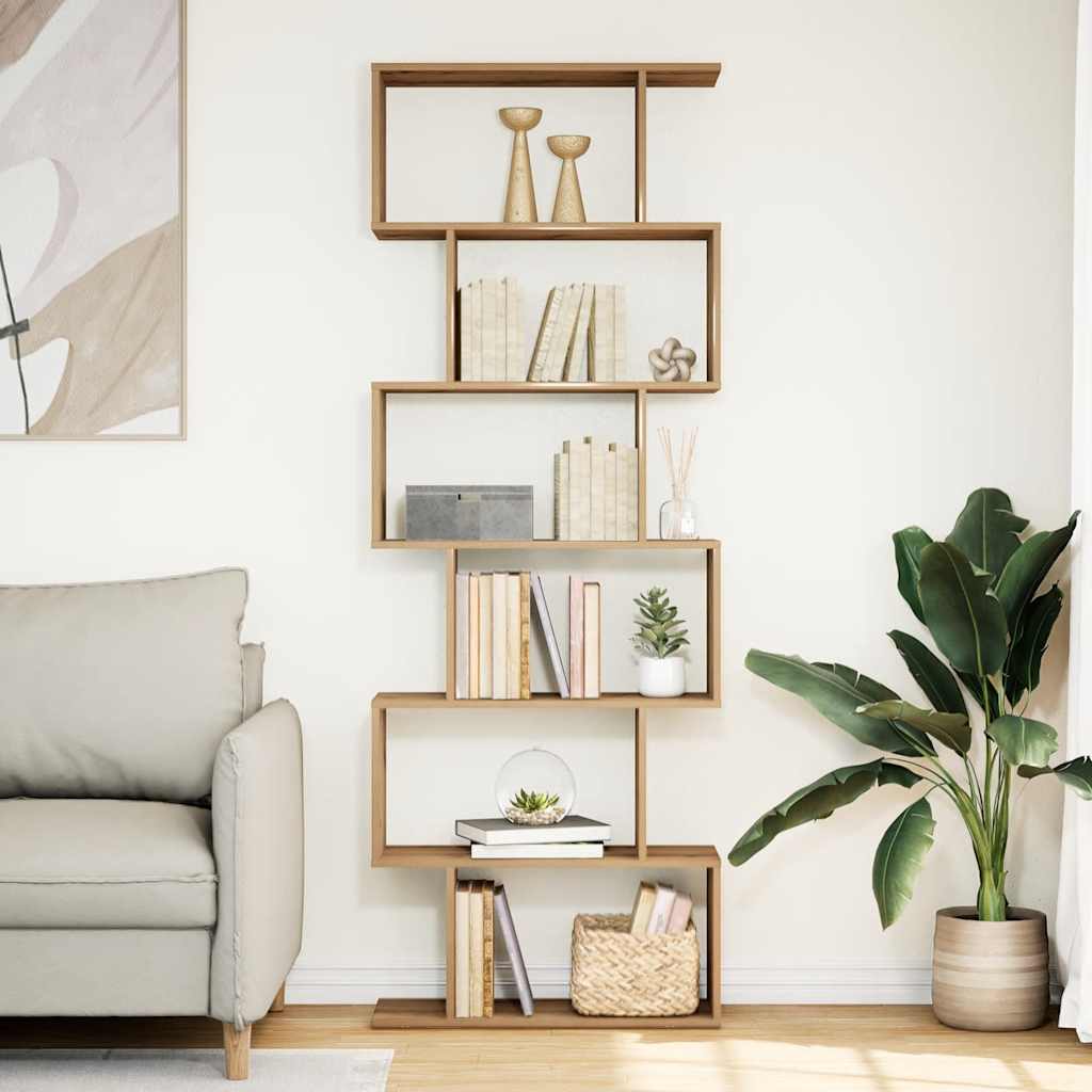 vidaXL Bibliothèque séparateur de pièce 6 étagères Chêne Artisan 70x24x193 cm