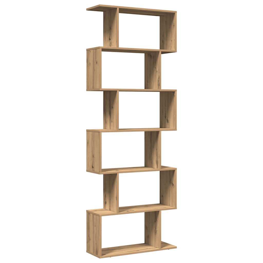 vidaXL Bibliothèque séparateur de pièce 6 étagères Chêne Artisan 70x24x193 cm