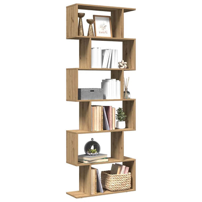 vidaXL Bibliothèque séparateur de pièce 6 étagères Chêne Artisan 70x24x193 cm