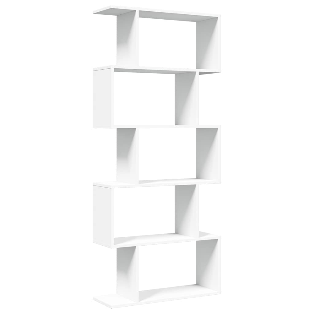 vidaXL Bibliothèque de séparation à 5 niveaux blanc 70x24x161 cm en bois d'ingénierie