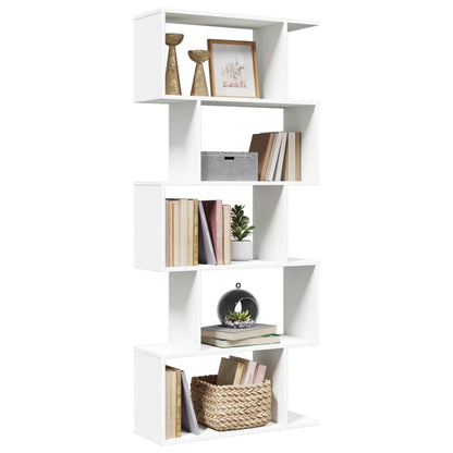 vidaXL Bibliothèque de séparation à 5 niveaux blanc 70x24x161 cm en bois d'ingénierie