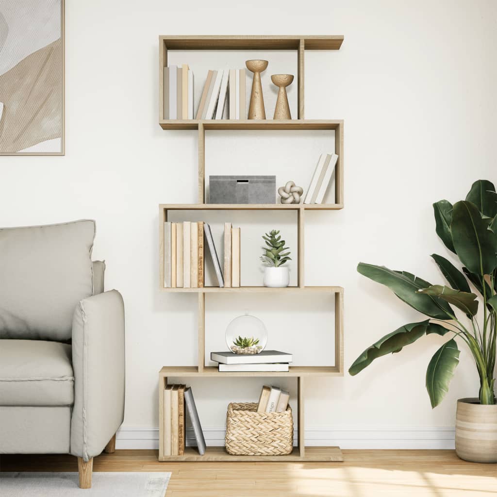 vidaXL Raumteiler-Bücherregal 5 Etagen Sonoma-Eiche 70x24x161 cm