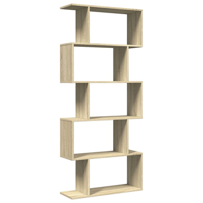 vidaXL Raumteiler-Bücherregal 5 Etagen Sonoma-Eiche 70x24x161 cm