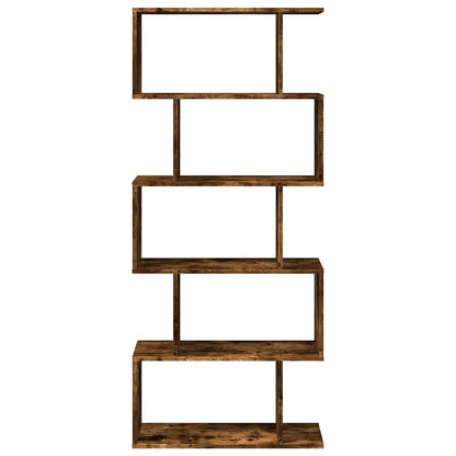 vidaXL Raumteiler-Bücherregal 5 Etagen Räuchereiche 70x24x161 cm