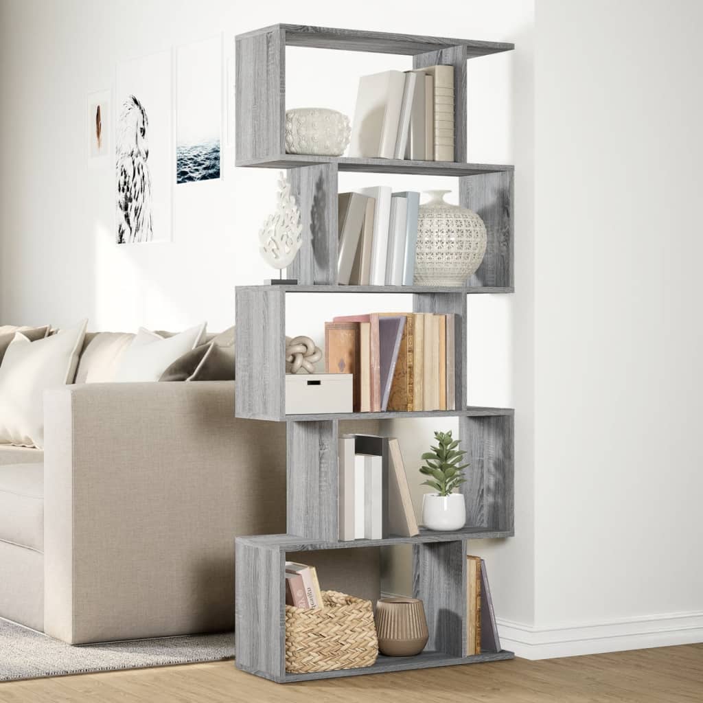 vidaXL Étagère séparateur de pièce à 5 niveaux gris Sonoma 70x24x161 cm