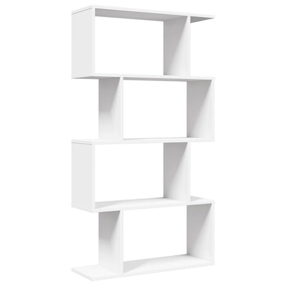 vidaXL Raumteiler Bücherregal 4-stufig Weiß 70x24x129 cm Holzwerkstoff