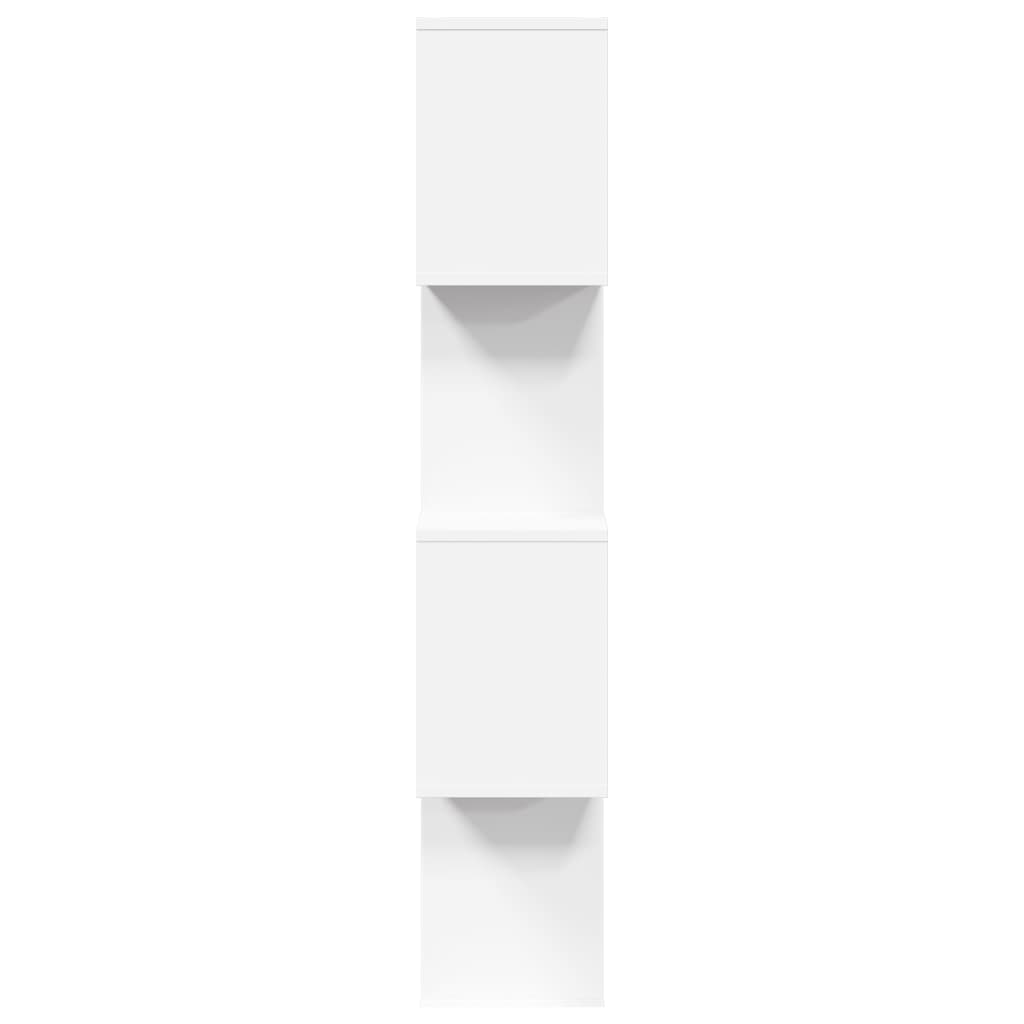 vidaXL Raumteiler Bücherregal 4-stufig Weiß 70x24x129 cm Holzwerkstoff