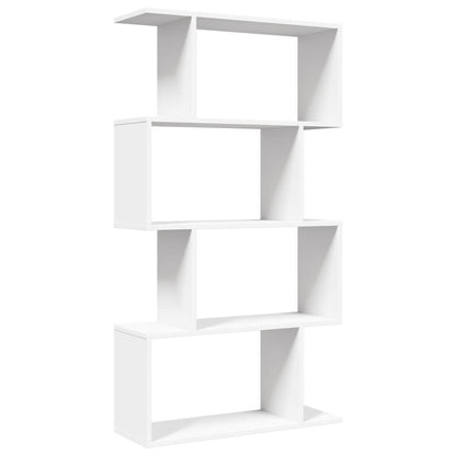 vidaXL Raumteiler Bücherregal 4-stufig Weiß 70x24x129 cm Holzwerkstoff