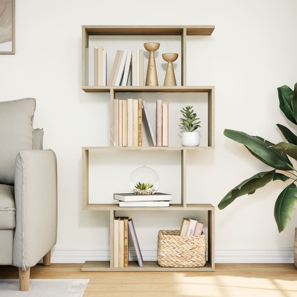 vidaXL Bibliothèque étagère de séparation à 4 niveaux chêne sonoma 70x24x129 cm