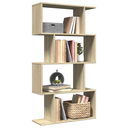 vidaXL Bibliothèque étagère de séparation à 4 niveaux chêne sonoma 70x24x129 cm