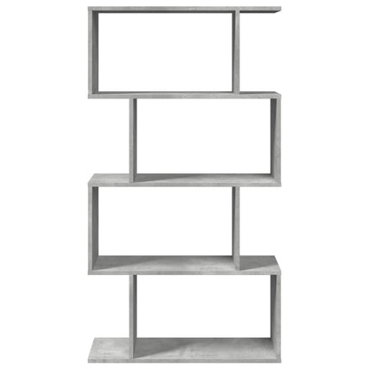 vidaXL Raumteiler-Bücherregal 4 Böden Betongrau 70x24x129 cm