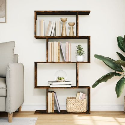 vidaXL Bibliothèque-Séparateur de pièce 4 étagères Chêne fumé 70x24x129 cm