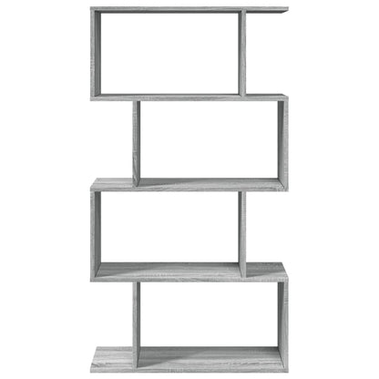 vidaXL Raumteiler-Bücherregal 4 Böden Grau Sonoma 70x24x129 cm