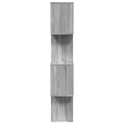 vidaXL Raumteiler-Bücherregal 4 Böden Grau Sonoma 70x24x129 cm