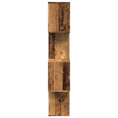 vidaXL Raumteiler-Bücherregal 4 Böden Altholz-Optik 70x24x129 cm