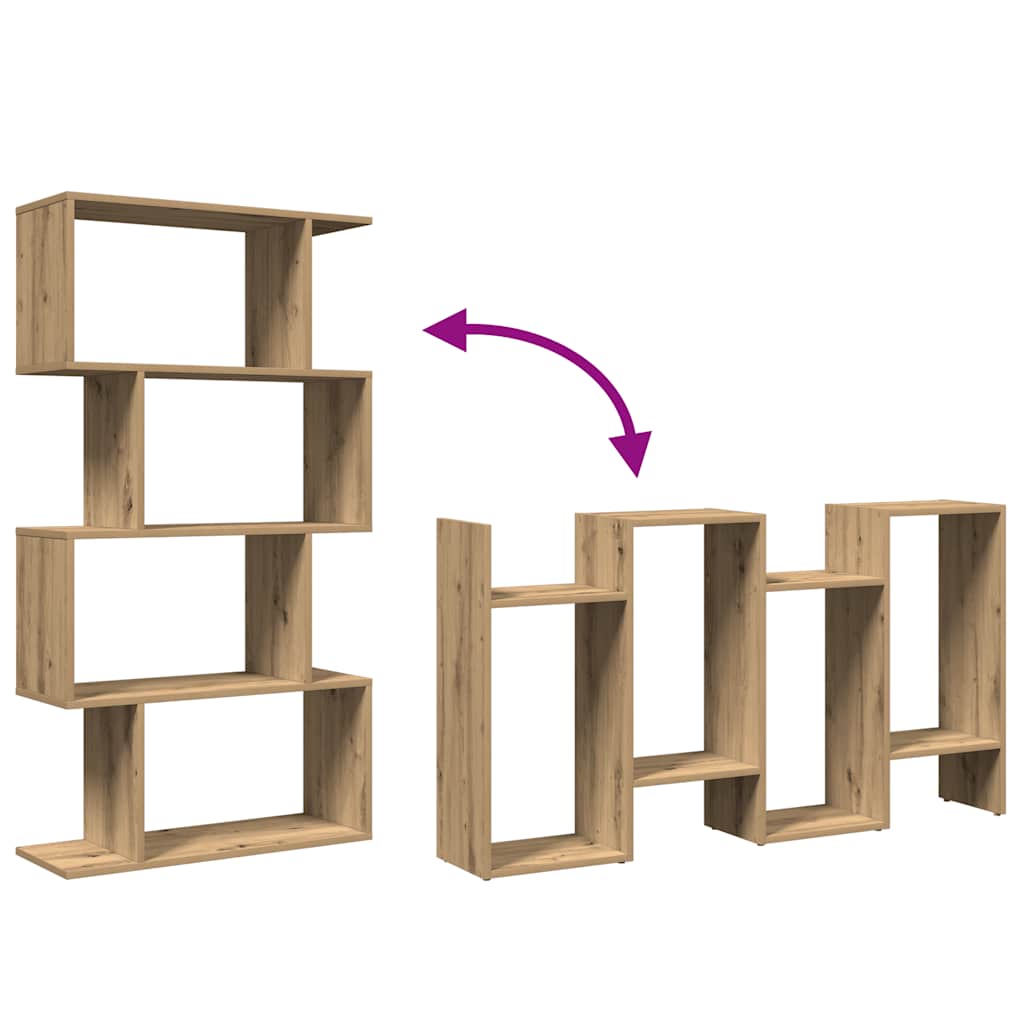 Raumteiler-Bücherregal 4 Böden Artisan-Eiche 70x24x129 cm