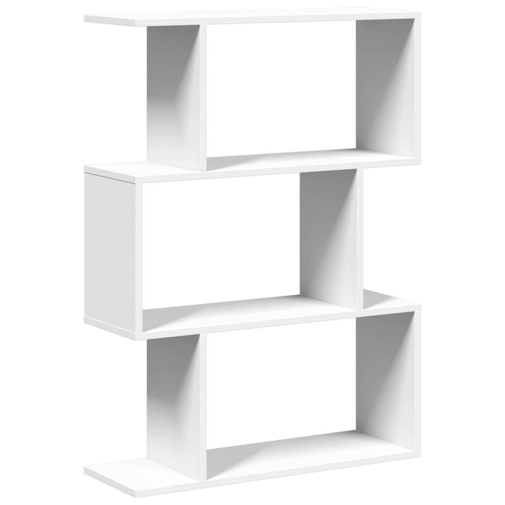 vidaXL Raumteiler Bücherregal 3-stufig Weiß 70x24x97 cm Holzwerkstoff