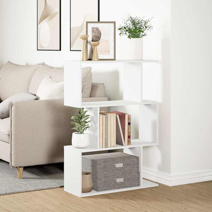 vidaXL Raumteiler Bücherregal 3-stufig Weiß 70x24x97 cm Holzwerkstoff