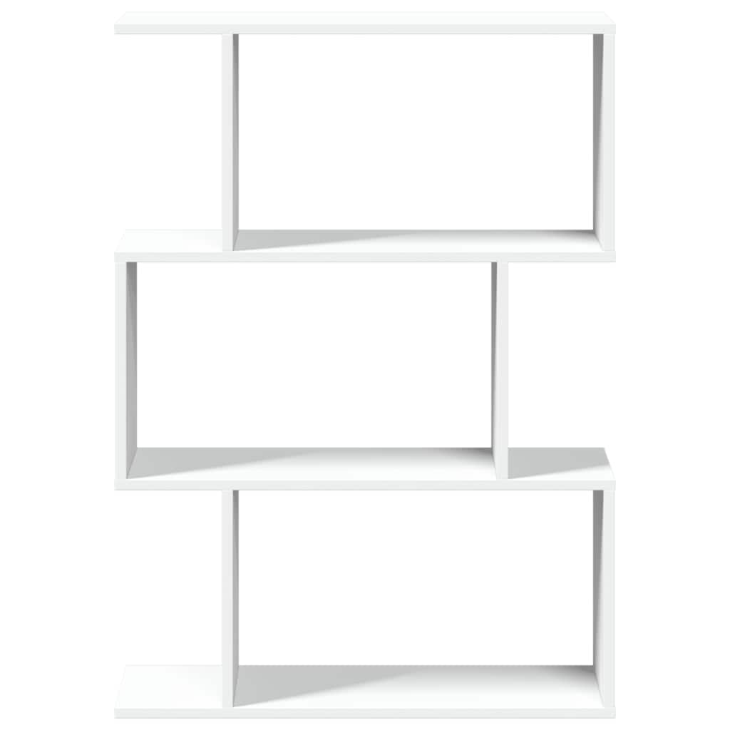 vidaXL Raumteiler Bücherregal 3-stufig Weiß 70x24x97 cm Holzwerkstoff