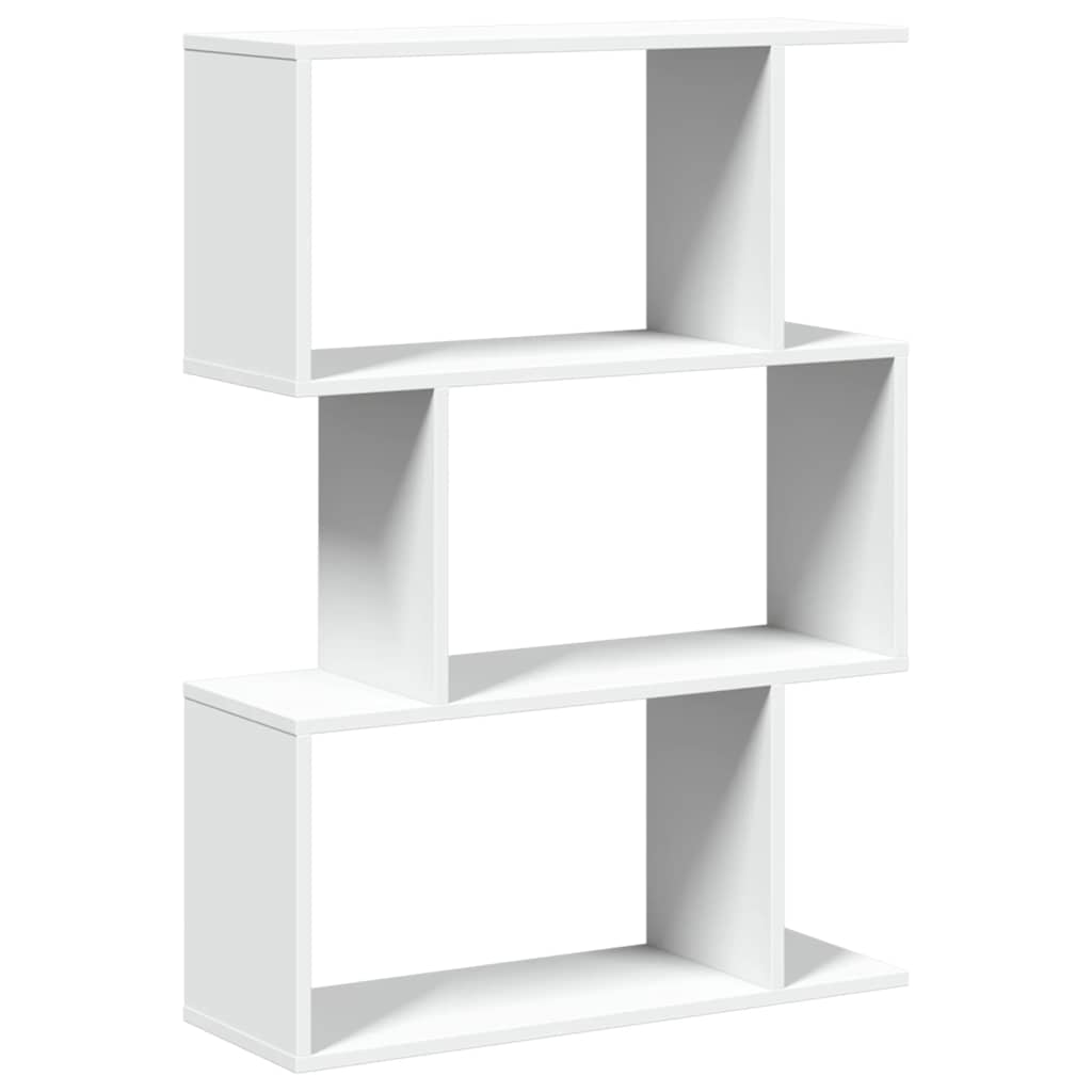 vidaXL Raumteiler Bücherregal 3-stufig Weiß 70x24x97 cm Holzwerkstoff