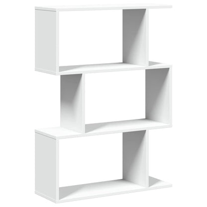 vidaXL Raumteiler Bücherregal 3-stufig Weiß 70x24x97 cm Holzwerkstoff