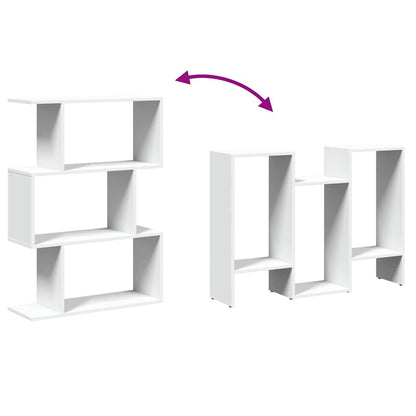 vidaXL Raumteiler Bücherregal 3-stufig Weiß 70x24x97 cm Holzwerkstoff