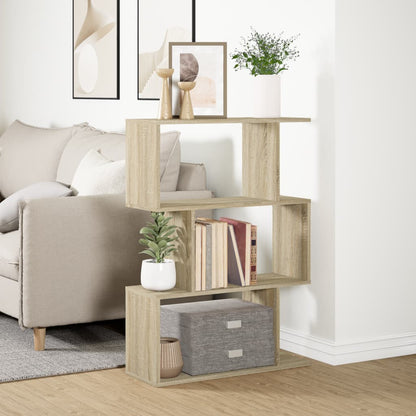 vidaXL Raumteiler-Bücherregal 3 Fächer Sonoma-Eiche 70x24x97 cm