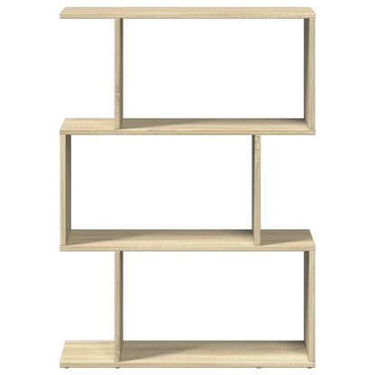 vidaXL Raumteiler-Bücherregal 3 Fächer Sonoma-Eiche 70x24x97 cm