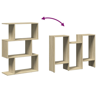 vidaXL Raumteiler-Bücherregal 3 Fächer Sonoma-Eiche 70x24x97 cm