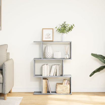 vidaXL Étagère de séparation de pièce 3 compartiments gris béton 70x24x97 cm