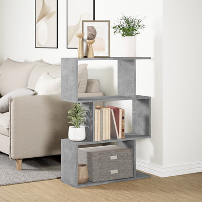 vidaXL Étagère de séparation de pièce 3 compartiments gris béton 70x24x97 cm